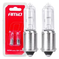 Żarówki halogenowe H21W 12V 21W BAY9S white 2szt. blister - AMIO AMI03357