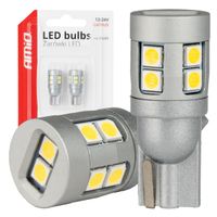 Żarówki LED CANBUS T10 W5W 12 SMD 3030 White 12V 24V - AMIO AMI04243