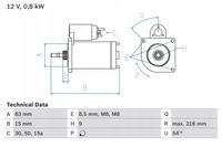 Rozrusznik vw 1,0-1,3 golf/pol - BOSCH 0 986 013 590 — zdjęcie 2