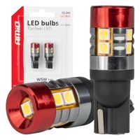 Żarówki LED CANBUS T10 W5W 9 SMD 3030 White 12V 24V - AMIO AMI04242