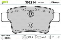 Klocki hamulcowe First - VALEO 302214