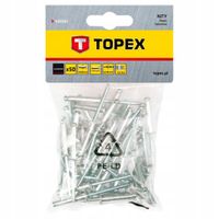 Nity aluminiowe 4.8 x 12.5 mm, 50 szt. - TOPEX TPX43E503