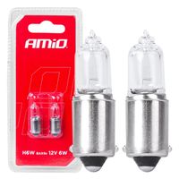 Żarówki halogenowe H6W 12V 6W BAX9S 2szt. blister - AMIO AMI03355