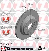Tarcza hamulcowy prawa - ZIMMERMANN 150.3456.75 — zdjęcie 2
