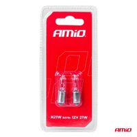 Żarówki halogenowe H21W 12V 21W BAY9S white 2szt. blister - AMIO AMI03357 — zdjęcie 3