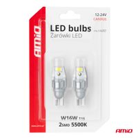 Żarówki LED CANBUS T15 W16W 2SMD 3570 White 12V 24V - AMIO AMI04257 — zdjęcie 5