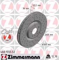 Tarcza hamulcowy prawa - ZIMMERMANN 460.1555.52 — zdjęcie 2