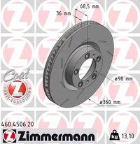 Tarcza hamulcowy lewa - ZIMMERMANN 460.4506.20 — zdjęcie 2