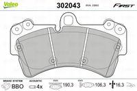 Klocki hamulcowe First - VALEO 302043