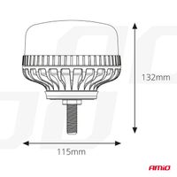 Lampa ostrzegawcza błyskowa kogut 36 LED śruba R65 R10 12V 24V W03sb - AMIO AMI02294 — zdjęcie 5