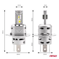 Żarówki samochodowe LED seria X2 H4/H19 6500K Canbus - AMIO AMI02972 — zdjęcie 3