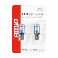 Żarówki LED CANBUS 21SMD UltraBright 2016 T10 W5W White 12V 24V - AMIO AMI02445 — zdjęcie 5