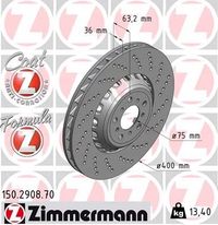 Tarcza hamulcowy prawa - ZIMMERMANN 150.2908.70 — zdjęcie 2