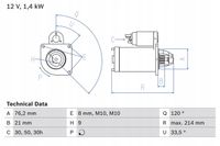 Rozrusznik bmw e36/39/46/60/65 - BOSCH 0 986 017 110 — zdjęcie 2