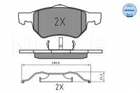 Klocki hamulcowe. dodge p. caravan 3,3/3,8 01-06 - MEYLE 025 238 0718