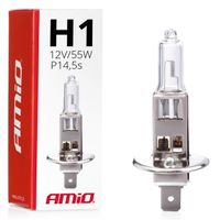 Żarówka halogenowa H1 12V 55W filtr UV (E8) - AMIO AMI01484