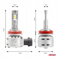Żarówki samochodowe LED seria X2 H8 H9 H11 H16 6500K Canbus - AMIO AMI02974 — zdjęcie 3