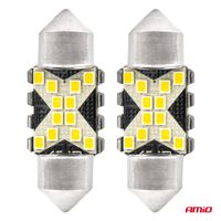 Żarówki LED CANBUS Festoon C5W 12SMD 2016 31mm White 12V 24V - AMIO 04235 — zdjęcie 2