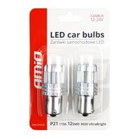Żarówki LED CANBUS 3020 UltraBright 22SMD 1156 BA15S P21W R10W R5W White 12V 24V AIMO-02449 - AMIO AMI02449 — zdjęcie 4