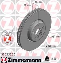 Tarcza hamulcowy lewa - ZIMMERMANN 150.2936.20 — zdjęcie 2