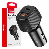 Ładowarka samochodowa QC+PD 20W USB-A + USB-C - AMIO AMI04282