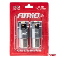 Żarówki LED FULL CANBUS PRO BA15S P21W 2x1860SMD białe 12V 24V - AMIO AMI03593 — zdjęcie 4