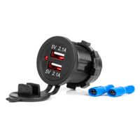 Wodoodporna ładowarka z gniazdami 2x USB 12V 24V MOD-04 - AMIO AMI02854