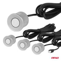 Zestaw czujników parkowania cofania Buzzer 4 sensory srebrne - AMIO AMI01021 — zdjęcie 3