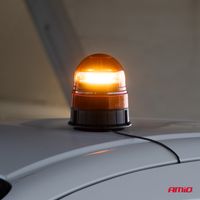 Lampa ostrzegawcza błyskowa kogut 39 LED magnes R65 R10 12V 24V W02m - AMIO AMI02300 — zdjęcie 2