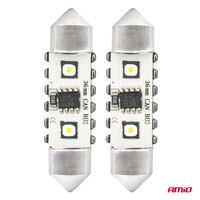 Żarówki LED CANBUS Festoon C5W 2SMD 3838 36mm White 12V 24V - AMIO 04248 — zdjęcie 2