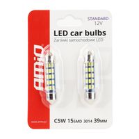 Żarówki LED STANDARD 3014 15SMD Festoon C5W C10W C3W 39mm White 12V - AMIO AMI01091 — zdjęcie 3