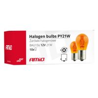Żarówki halogenowe PY21W BAU15s 12V 21W AMBER 10 szt. (E8) - AMIO AMI01158 — zdjęcie 3