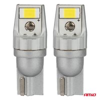 Żarówki LED CANBUS T10 W5W 2SMD 3570 White 12V 24V - AMIO AMI04256 — zdjęcie 2