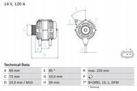 Alternator bmw e39/46 2,0-3,0b 95-05 - BOSCH 0 986 041 810 — zdjęcie 2