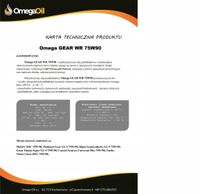 Olej omega 75w-90 5l gear wr - OMEGA OIL OLEOMEWR5L — zdjęcie 2