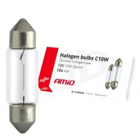 Żarówki halogenowe C10W Festoon 36mm 12V 10 szt. - AMIO AMI02556