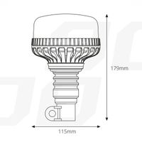 Lampa ostrzegawcza błyskowa kogut 36 LED flex R65 R10 12V 24V W03p - AMIO AMI02293 — zdjęcie 5