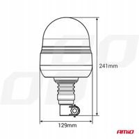 Lampa ostrzegawcza błyskowa kogut 39 LED flex R65 R10 12V 24V WAR09P - AMIO AMI01501 — zdjęcie 4