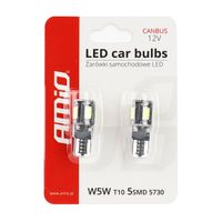 Żarówki LED CANBUS 5SMD 5730 T10 W5W White - AMIO AMI01628 — zdjęcie 5