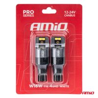 Żarówki LED CANBUS PRO T15 W16W 4x2016 SMD białe 12V 24V - AMIO AMI03578 — zdjęcie 3