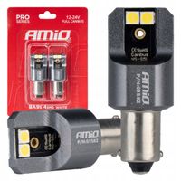 Żarówki LED FULL CANBUS PRO T4W BA9S 4x3030 SMD White 12V 24V - AMIO AMI03582