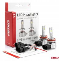 Żarówki samochodowe LED seria X2 H8 H9 H11 H16 6500K Canbus - AMIO AMI02974 — zdjęcie 5
