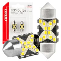 Żarówki LED CANBUS Festoon C5W 12SMD 2016 31mm White 12V 24V - AMIO 04235