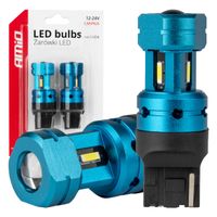 Żarówki LED CANBUS T20 7440 W21W 4SMD 1860 White 12V 24V - AMIO AMI04254