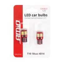 Żarówki LED CANBUS 18SMD 4014 T10e W5W White 12V - AMIO AMI01286 — zdjęcie 5