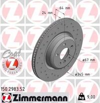 Tarcza hamulcowy prawa - ZIMMERMANN 150.2983.52 — zdjęcie 2
