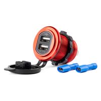 Wodoodporna ładowarka z gniazdami 2xUSB 12V 24V MOD-10 - AMIO AMI02860