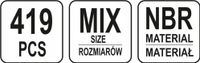419 szt. Oringów Gumowych Mix - YATO YATYT-06876 — zdjęcie 5