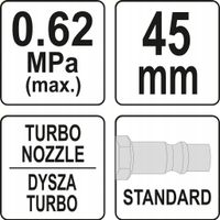 Pistolet do Przedmuchiwania Krótki Turbo - YATO YATYT-23722 — zdjęcie 3