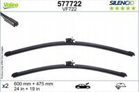 Piora wycier 600+475 plaskie vf722 flatb - VALEO VAL577722 — zdjęcie 2